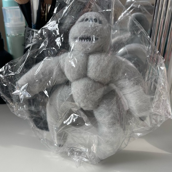 Holiday Rudolph Abominable Snowman Felt Christmas Tree Topper Holding